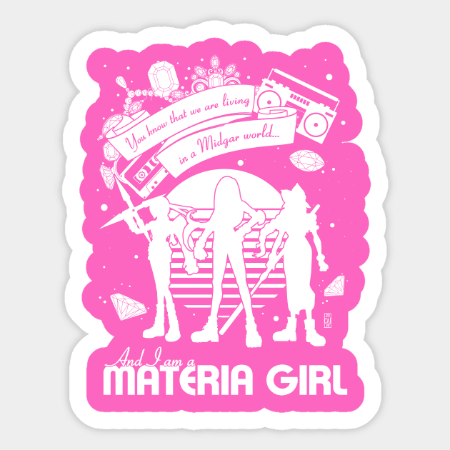 Materia Girl Sticker by thebeardedbrushandblade